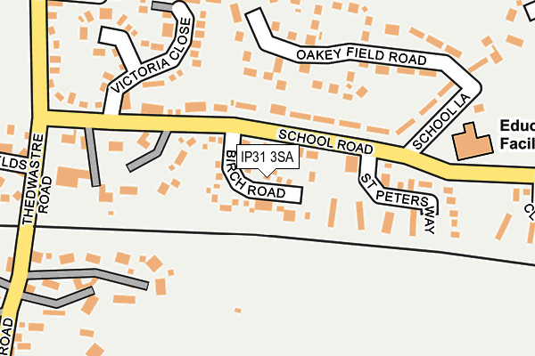 IP31 3SA map - OS OpenMap – Local (Ordnance Survey)