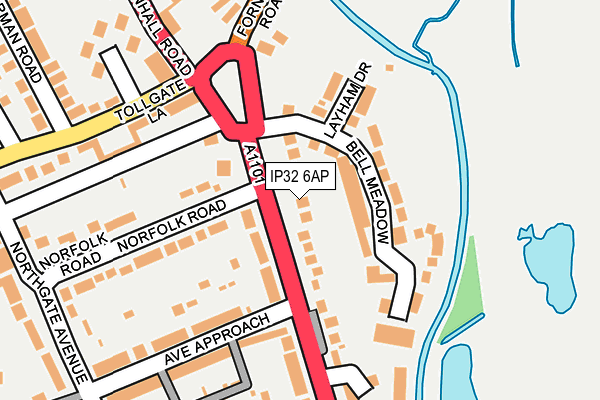 IP32 6AP map - OS OpenMap – Local (Ordnance Survey)