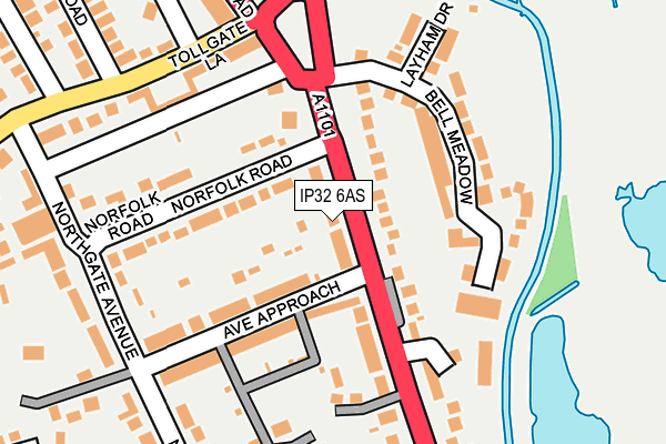 IP32 6AS map - OS OpenMap – Local (Ordnance Survey)