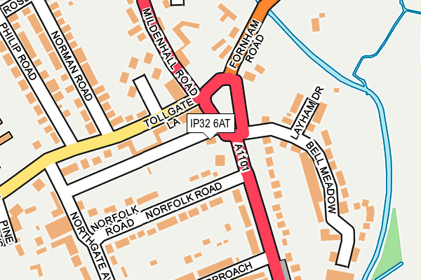 IP32 6AT map - OS OpenMap – Local (Ordnance Survey)