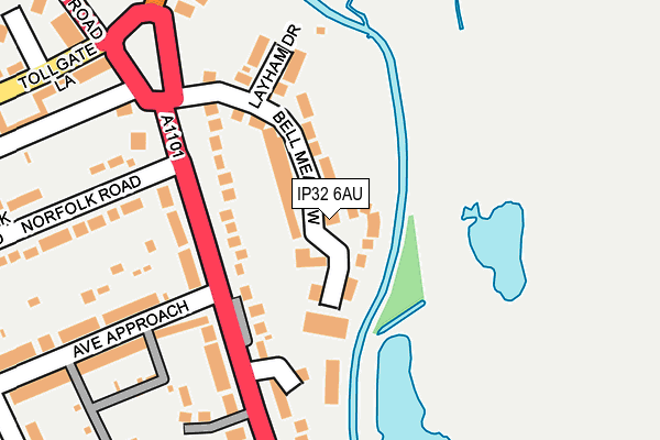 IP32 6AU map - OS OpenMap – Local (Ordnance Survey)