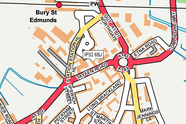 IP32 6BJ map - OS OpenMap – Local (Ordnance Survey)