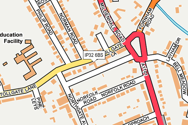 IP32 6BS map - OS OpenMap – Local (Ordnance Survey)
