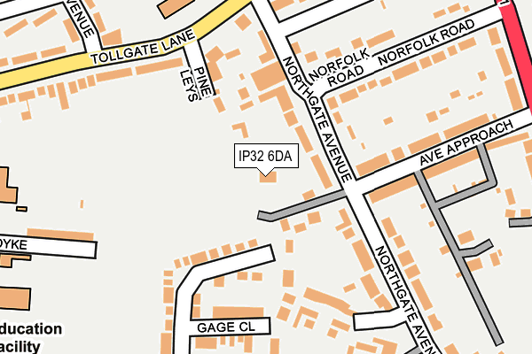 IP32 6DA map - OS OpenMap – Local (Ordnance Survey)