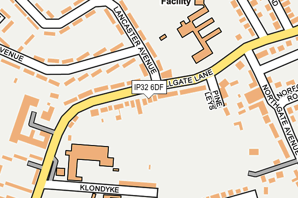 IP32 6DF map - OS OpenMap – Local (Ordnance Survey)