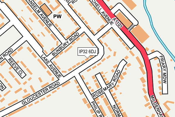IP32 6DJ map - OS OpenMap – Local (Ordnance Survey)