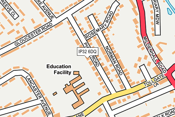 IP32 6DQ map - OS OpenMap – Local (Ordnance Survey)