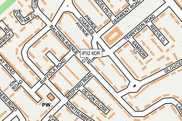 IP32 6DR map - OS OpenMap – Local (Ordnance Survey)