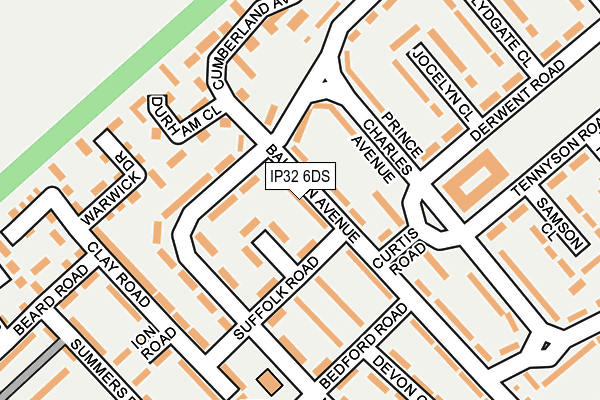 IP32 6DS map - OS OpenMap – Local (Ordnance Survey)