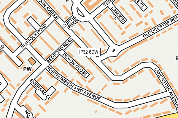 IP32 6DW map - OS OpenMap – Local (Ordnance Survey)
