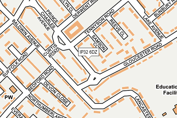 IP32 6DZ map - OS OpenMap – Local (Ordnance Survey)