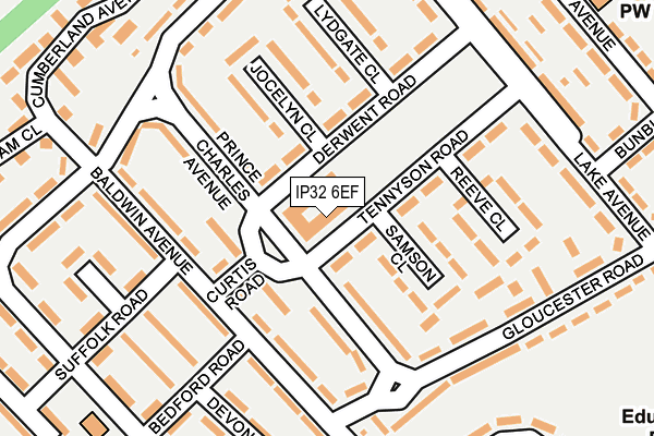 IP32 6EF map - OS OpenMap – Local (Ordnance Survey)