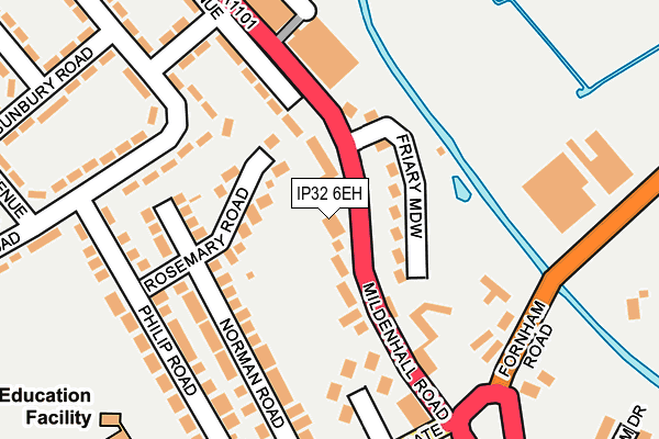 IP32 6EH map - OS OpenMap – Local (Ordnance Survey)