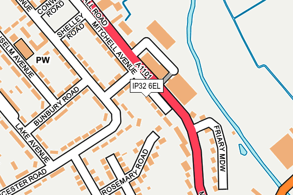 IP32 6EL map - OS OpenMap – Local (Ordnance Survey)