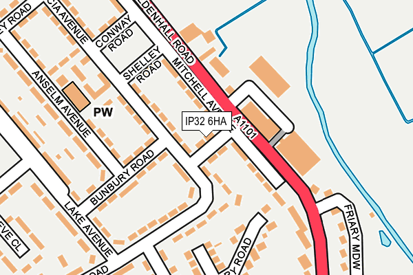 IP32 6HA map - OS OpenMap – Local (Ordnance Survey)