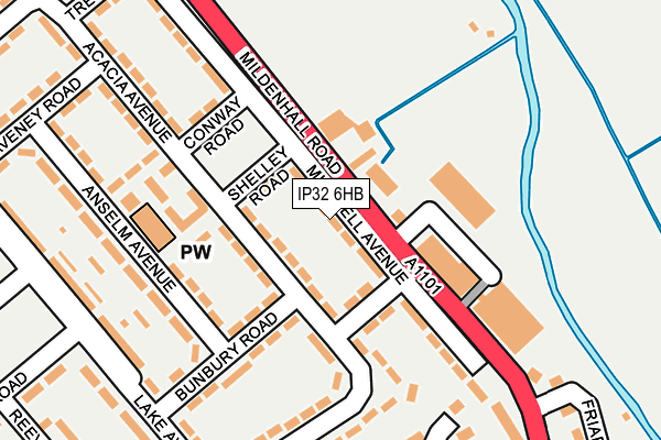 IP32 6HB map - OS OpenMap – Local (Ordnance Survey)