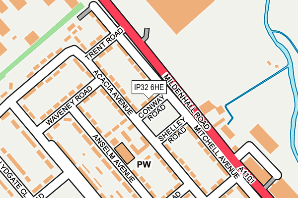 IP32 6HE map - OS OpenMap – Local (Ordnance Survey)