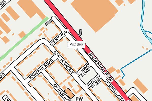 IP32 6HF map - OS OpenMap – Local (Ordnance Survey)