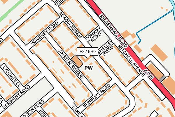 IP32 6HG map - OS OpenMap – Local (Ordnance Survey)