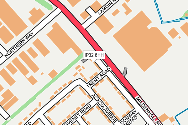 IP32 6HH map - OS OpenMap – Local (Ordnance Survey)