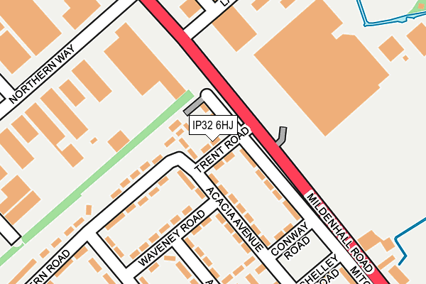 IP32 6HJ map - OS OpenMap – Local (Ordnance Survey)