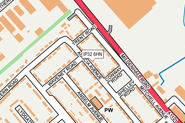 IP32 6HN map - OS OpenMap – Local (Ordnance Survey)