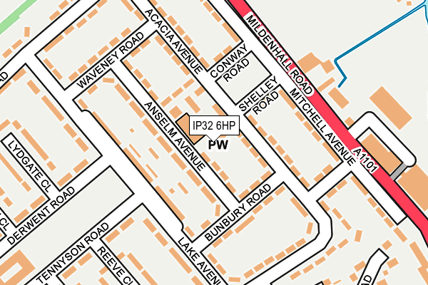 IP32 6HP map - OS OpenMap – Local (Ordnance Survey)