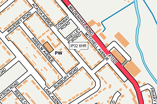 IP32 6HR map - OS OpenMap – Local (Ordnance Survey)