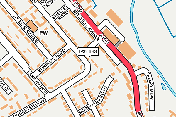 IP32 6HS map - OS OpenMap – Local (Ordnance Survey)