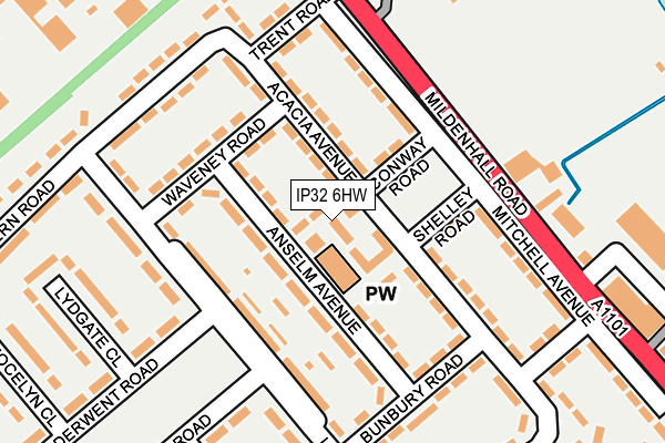 IP32 6HW map - OS OpenMap – Local (Ordnance Survey)