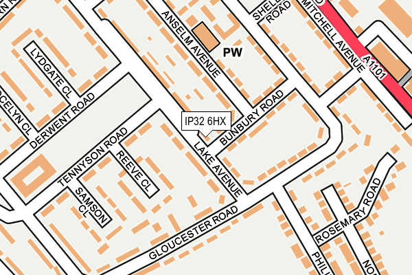 IP32 6HX map - OS OpenMap – Local (Ordnance Survey)