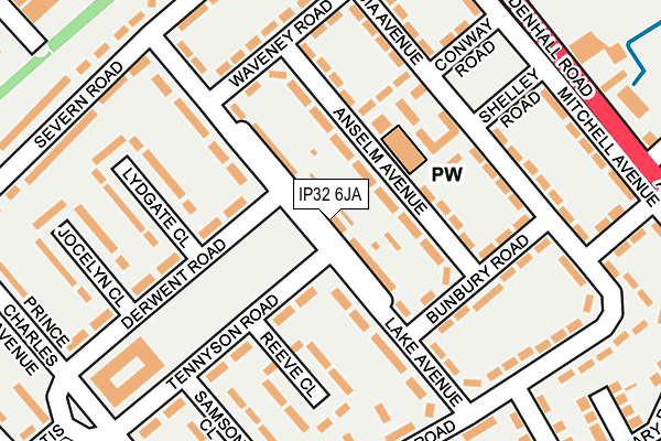 IP32 6JA map - OS OpenMap – Local (Ordnance Survey)