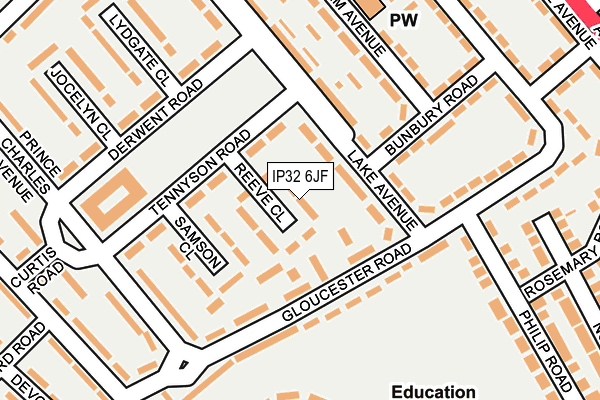 IP32 6JF map - OS OpenMap – Local (Ordnance Survey)