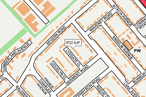 IP32 6JP map - OS OpenMap – Local (Ordnance Survey)