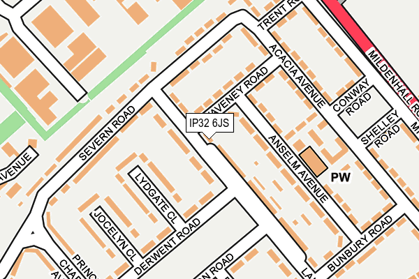 IP32 6JS map - OS OpenMap – Local (Ordnance Survey)