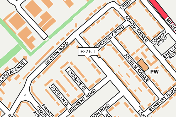 IP32 6JT map - OS OpenMap – Local (Ordnance Survey)