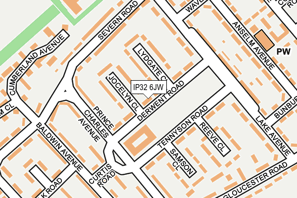 IP32 6JW map - OS OpenMap – Local (Ordnance Survey)