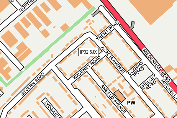 IP32 6JX map - OS OpenMap – Local (Ordnance Survey)