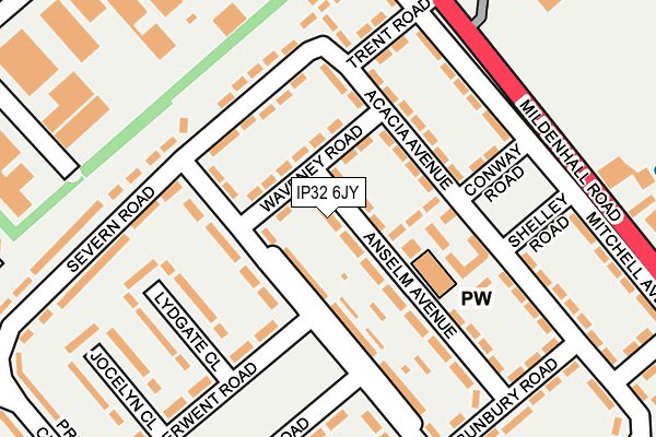 IP32 6JY map - OS OpenMap – Local (Ordnance Survey)