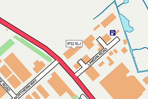 IP32 6LJ map - OS OpenMap – Local (Ordnance Survey)