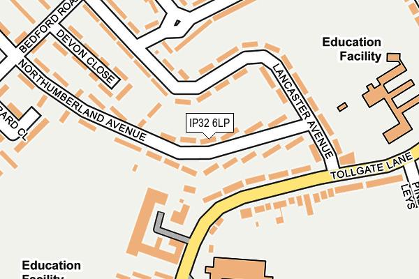 IP32 6LP map - OS OpenMap – Local (Ordnance Survey)