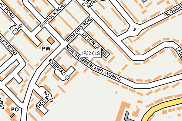 IP32 6LS map - OS OpenMap – Local (Ordnance Survey)