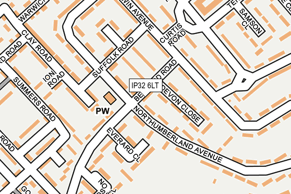 IP32 6LT map - OS OpenMap – Local (Ordnance Survey)