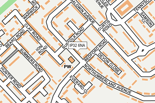 IP32 6NA map - OS OpenMap – Local (Ordnance Survey)