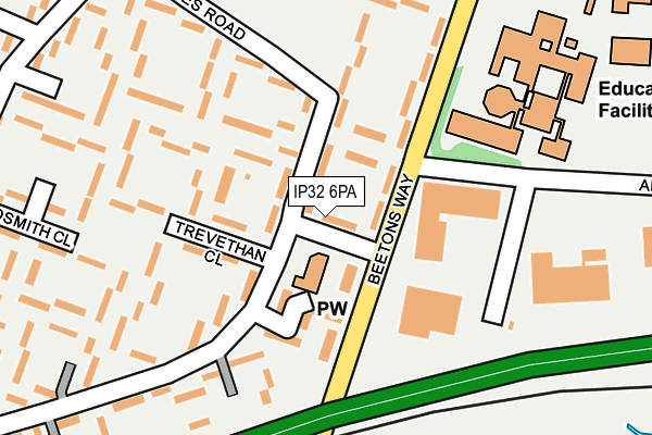 IP32 6PA map - OS OpenMap – Local (Ordnance Survey)