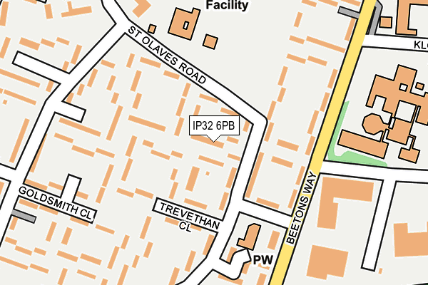 IP32 6PB map - OS OpenMap – Local (Ordnance Survey)