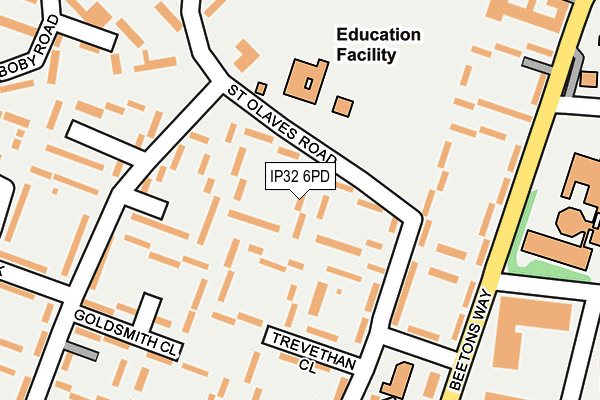 IP32 6PD map - OS OpenMap – Local (Ordnance Survey)