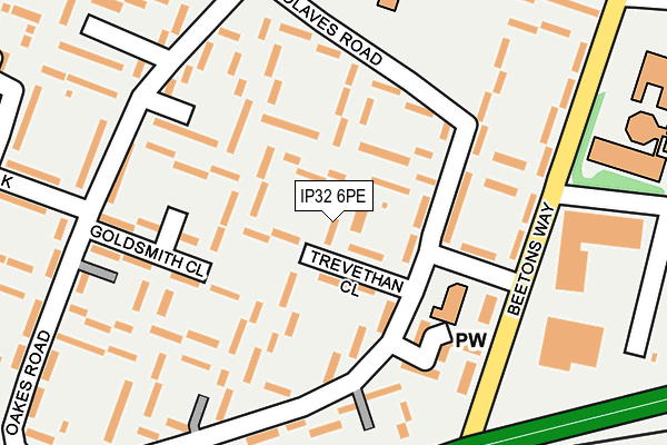 IP32 6PE map - OS OpenMap – Local (Ordnance Survey)