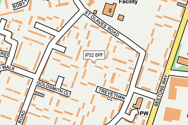 IP32 6PF map - OS OpenMap – Local (Ordnance Survey)