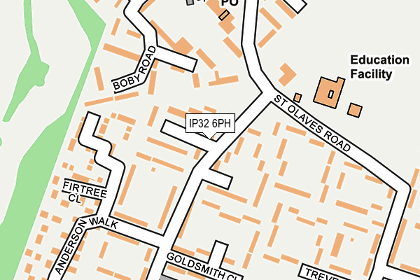 IP32 6PH map - OS OpenMap – Local (Ordnance Survey)